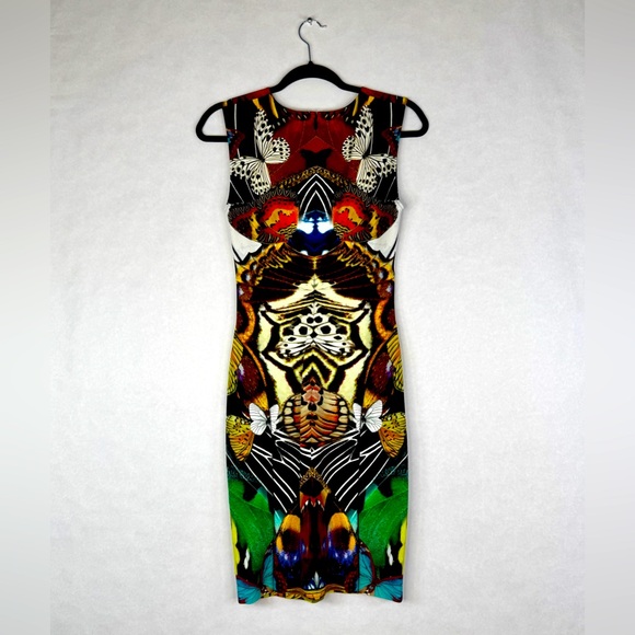 ROBERTO CAVALLI Butterly Print Sleeveless Body-Con Dress - Sz 40 IT / 4 US - Picture 6 of 12